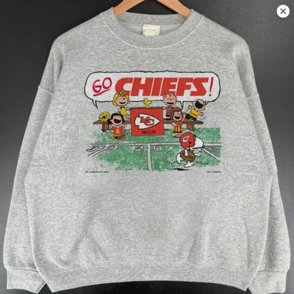 1994 Kansas City Chiefs Snopy Shirt 90s Sweatshirt Shirt - Picture 2 of 3